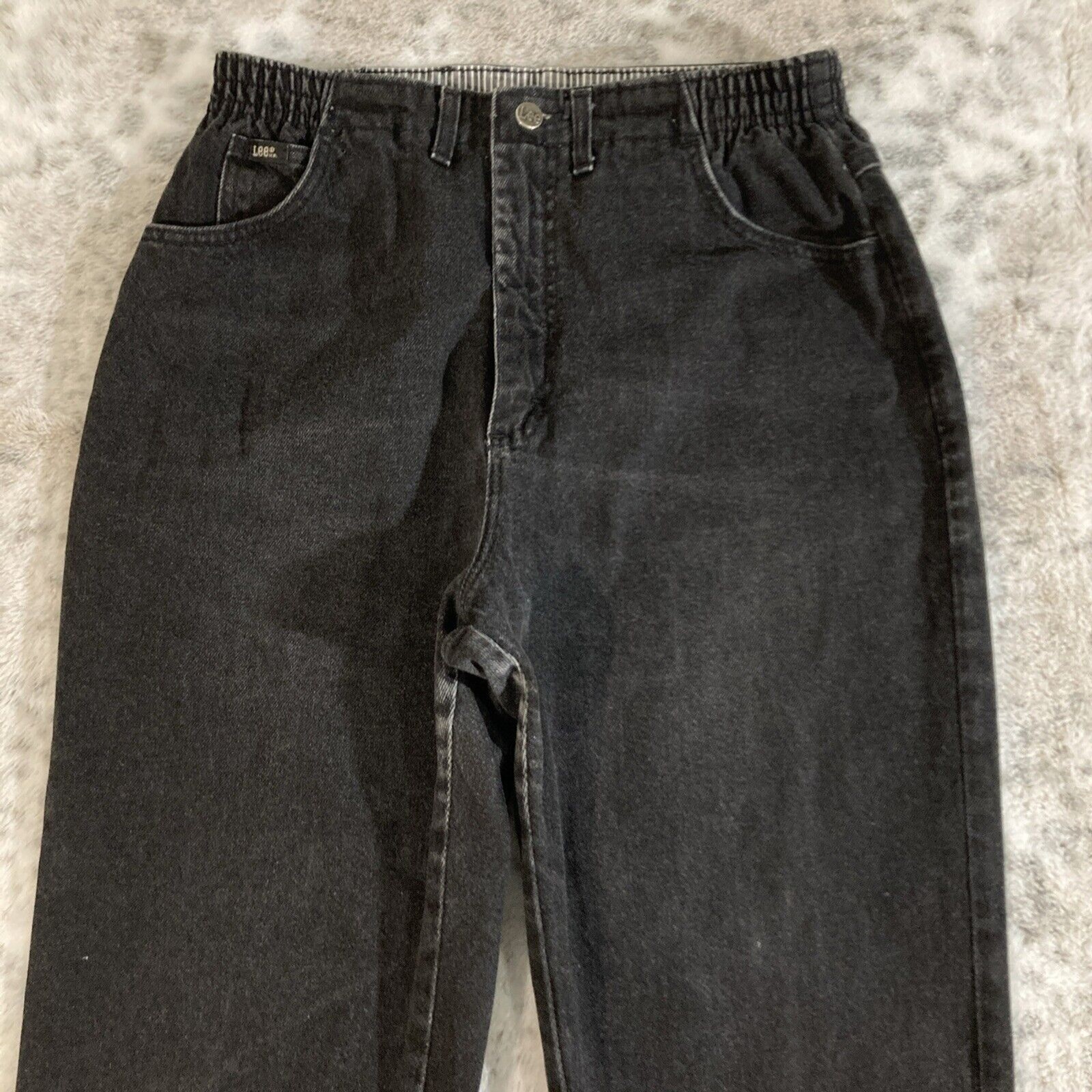 Lee High Waist Mom Jeans 30×28 14 Petite Union USA Made Denim Grandma Farmer 151
