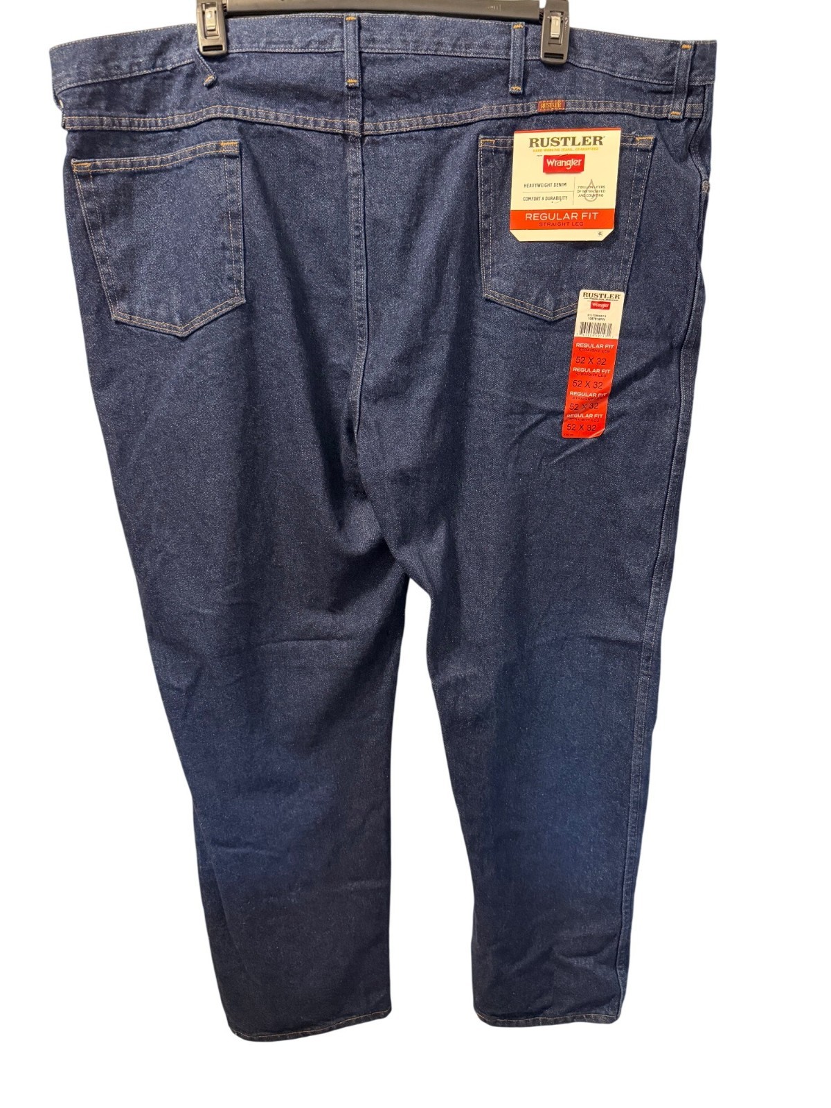 Rustler By Wrangler Mens Regular Fit Jeans 52×32 Blue Denim Jeans. NWT
