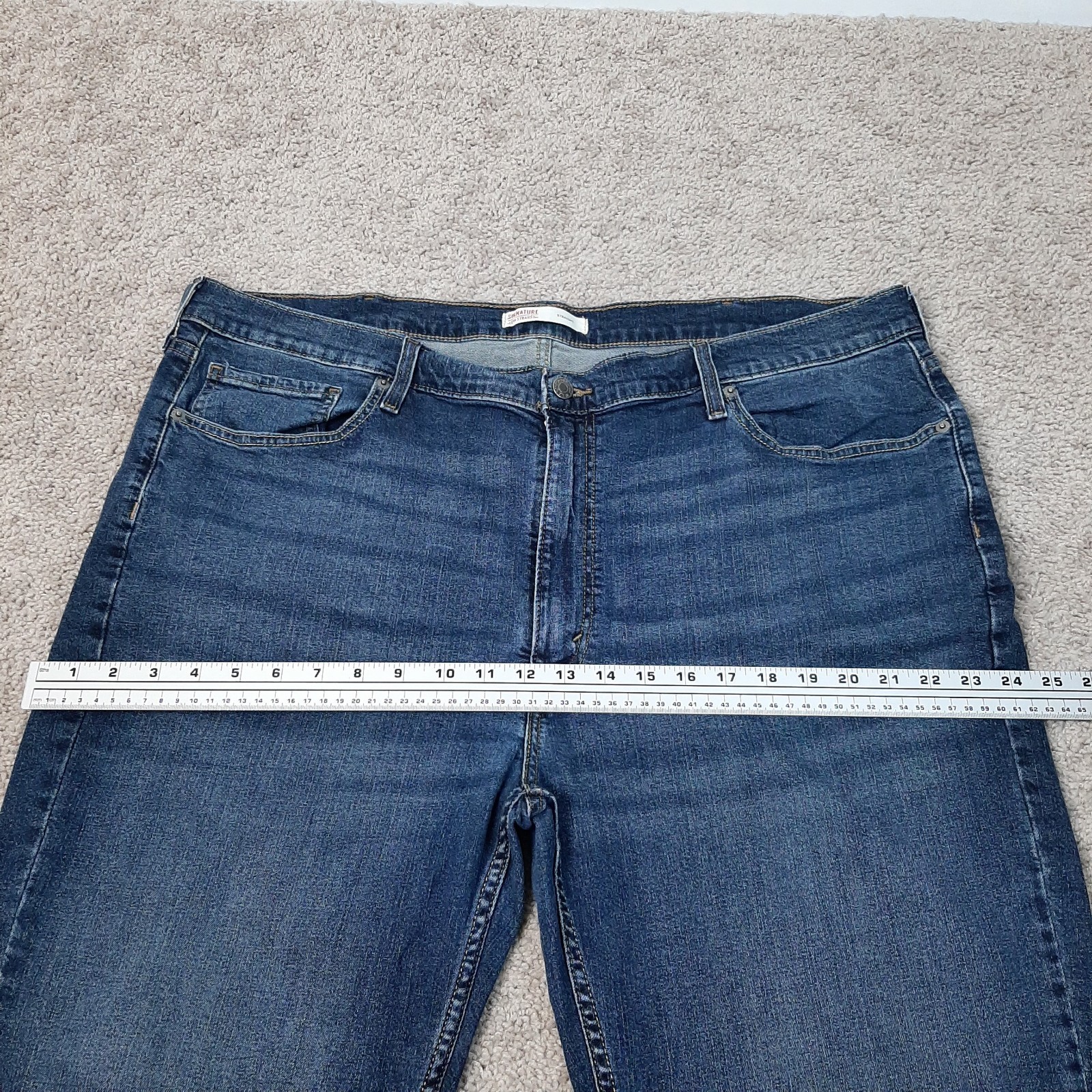 Signature by Levi Strauss Straight Jeans Mens 44×30 (FITS 42×28.5) Blue Denim