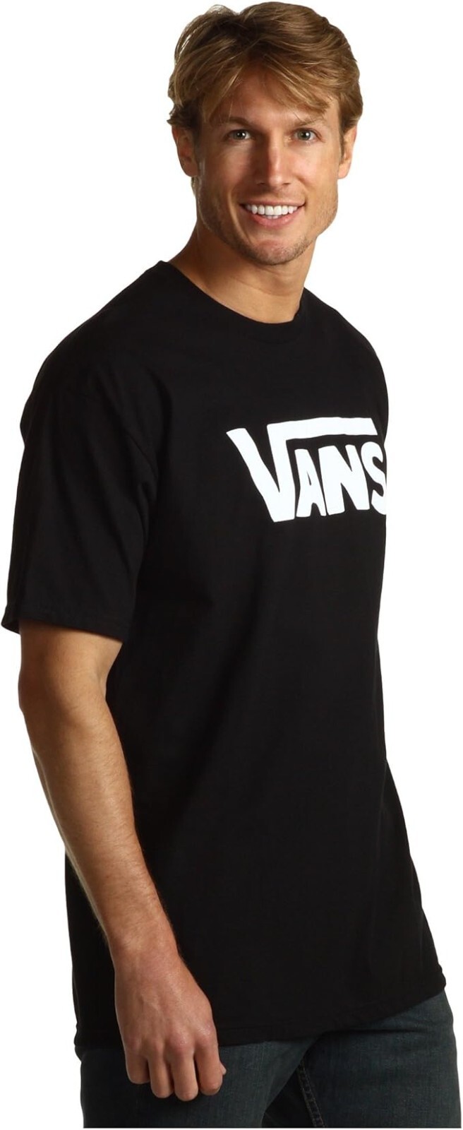 Vans Off The Wall VN0A7Y9PY28 T-Shirt Men’s Medium Black Cotton Crew Neck APP231