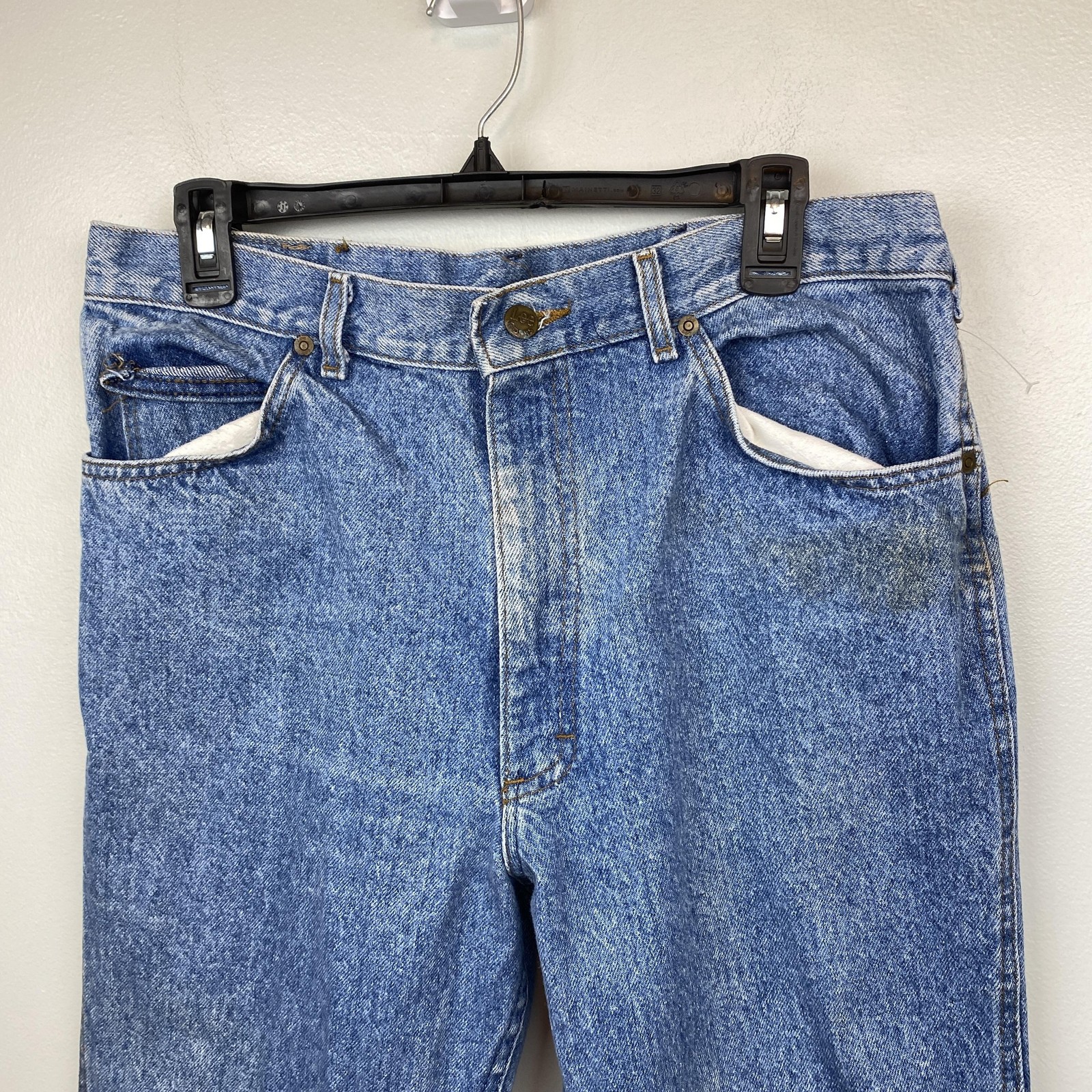 Vintage Lee Riders Jeans Mens 36×32 Straight Fit Made USA Distressed 90s Denim
