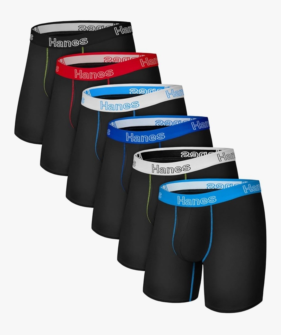Hanes Men’s Boxer Brief Underwear 6 Pack, Stretch Cotton Boxer Briefs for Men