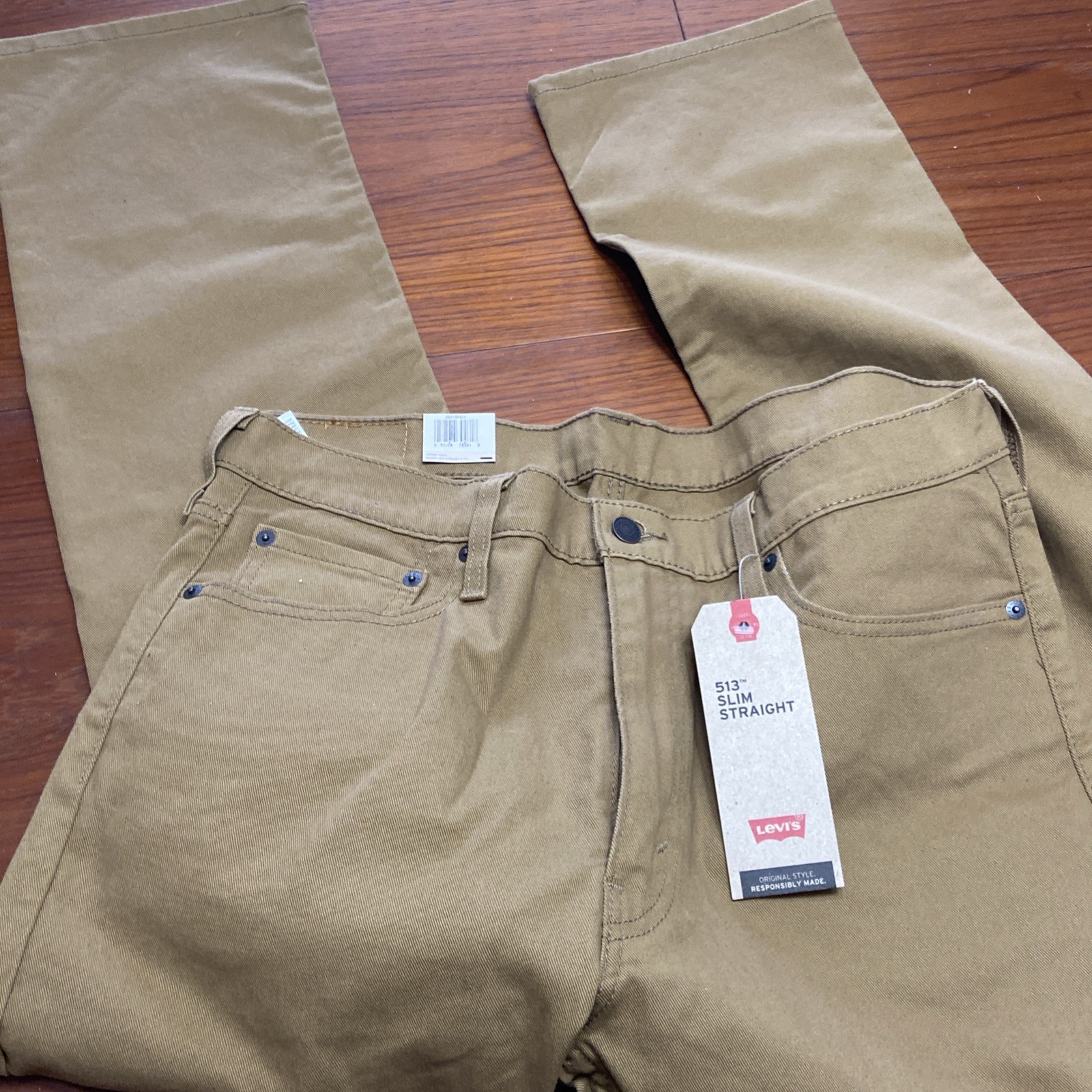 Levi’s 513 Caraway Brown Jeans 36 x 32 Slim Straight Fit Style #08513-0424 $80