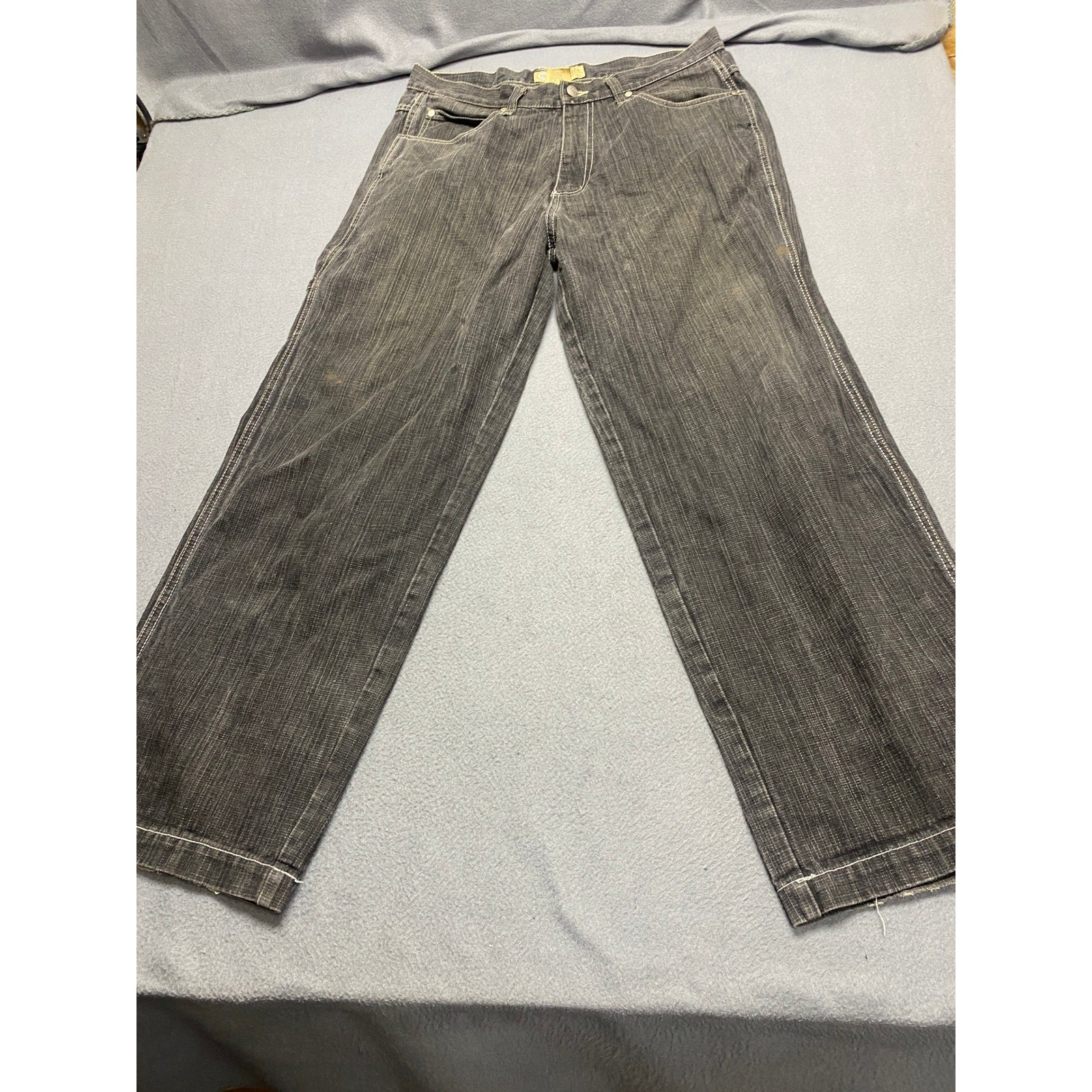 Knobetta Wide Leg Jeans Mens Size 36 Black Baggy Y2K Streetwear Denim