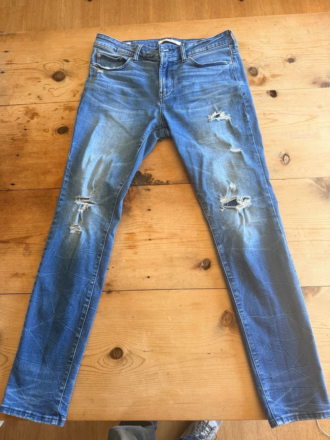PacSun Stacked Skinny Jeans 30×30 Distressed Blue Denim