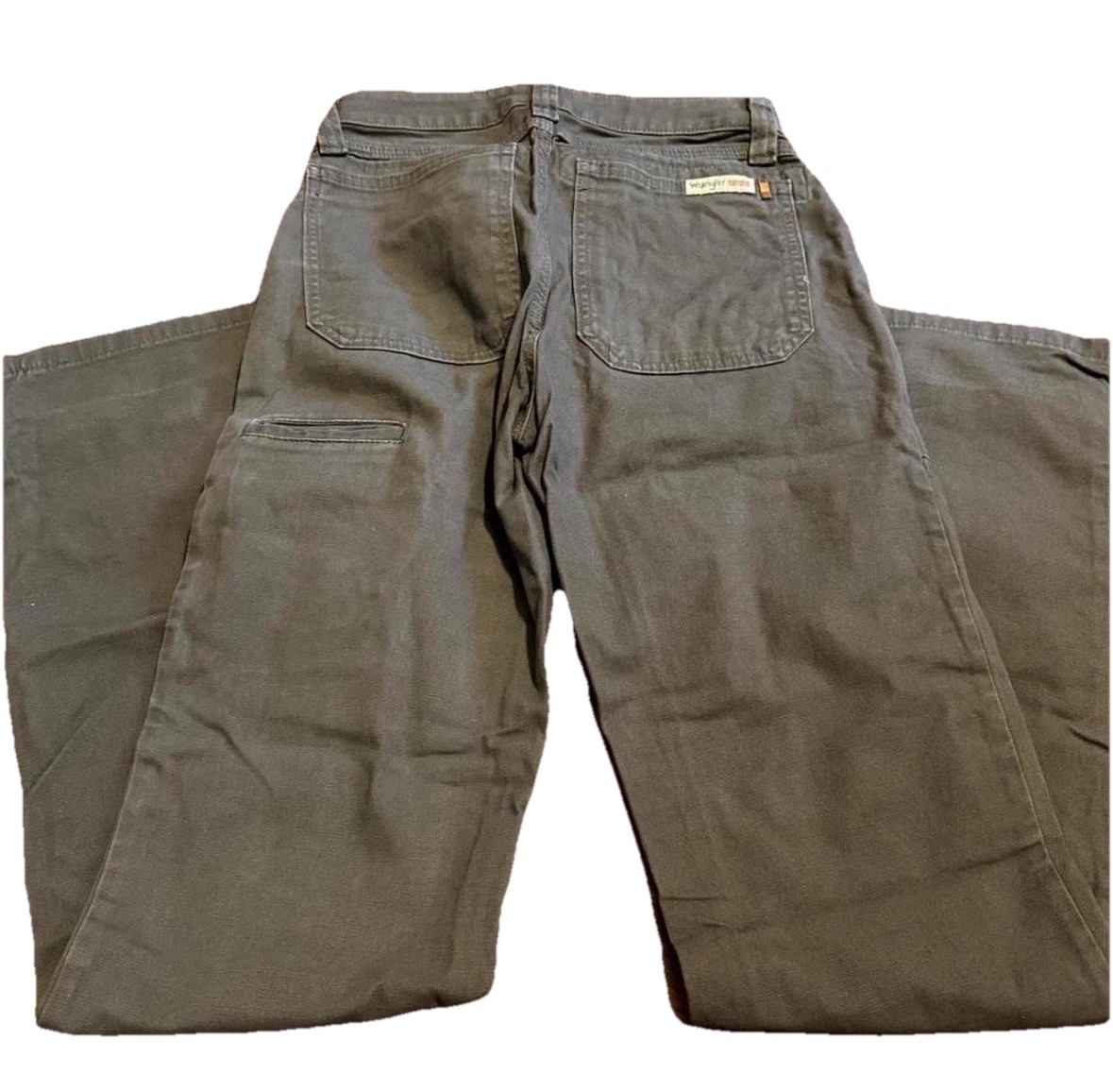 Women’s Wrangler RIGGS Workwear Gray Canvas Pants 4×32 Regular Straight Fit