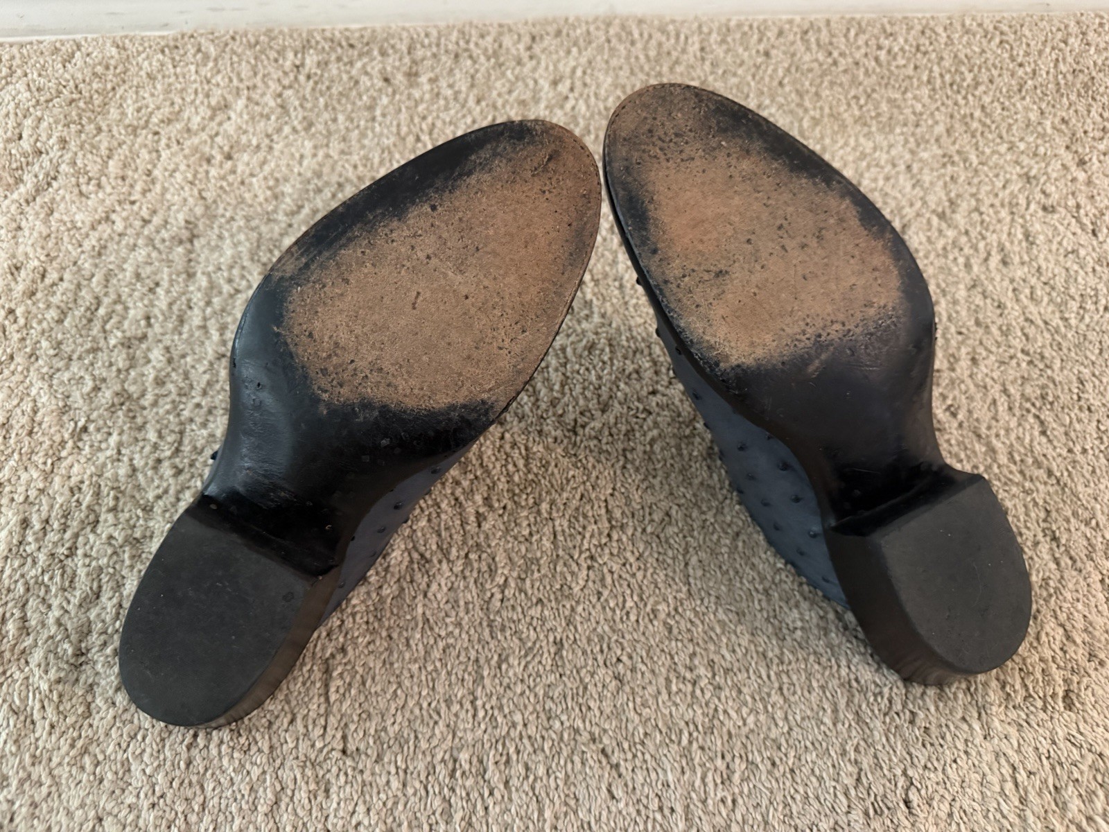 blue leather Western Mules For Woman