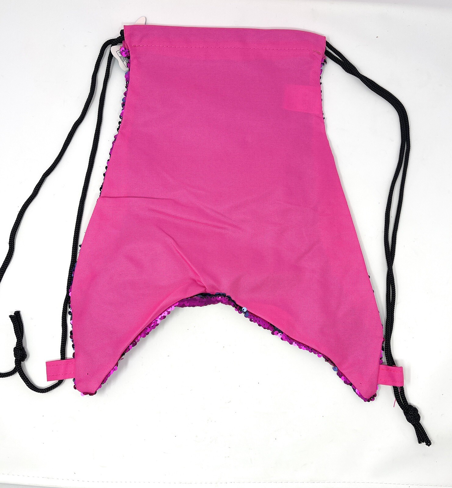 Sequin Mermaid Tail Drawstring Backpack Pink