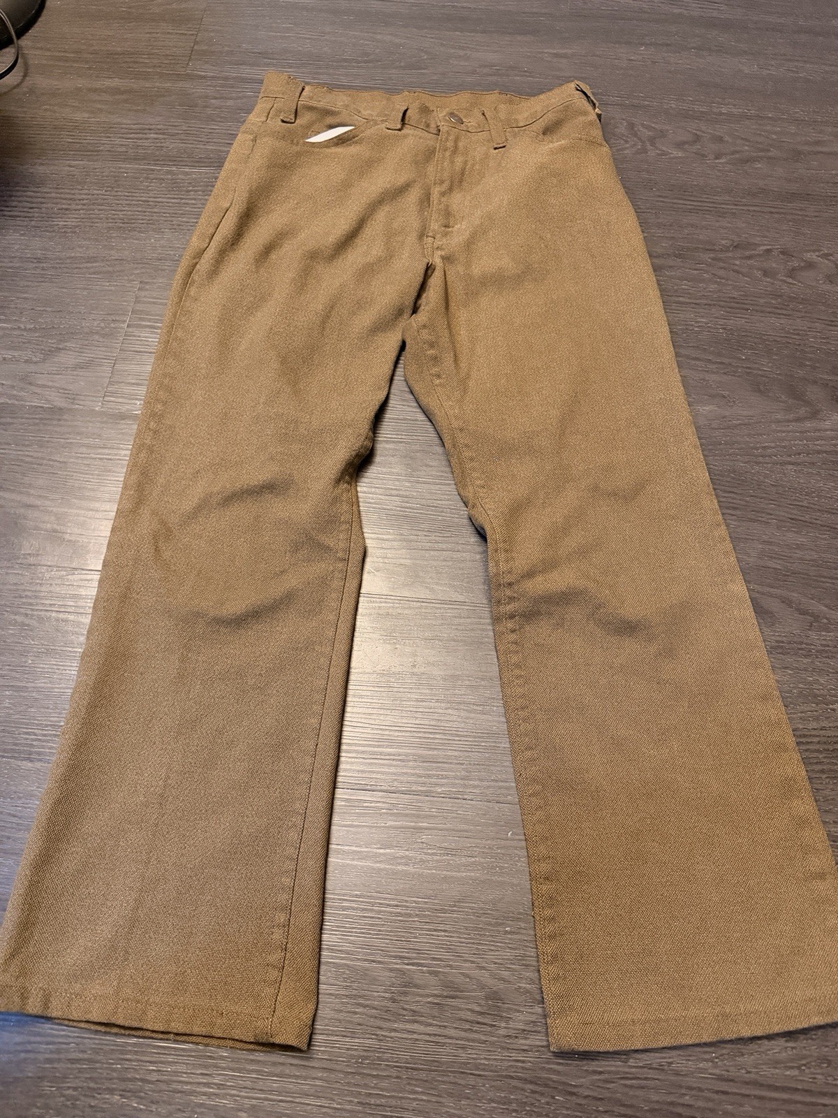 Vtg 1980s Levi’s Sta-Prest Men’s Brown Action Pants 34W Straight Flat Front Zip
