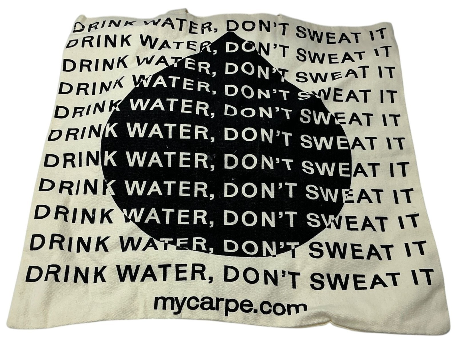 Eco-Friendly Canvas Tote Bag With “Drink Water Dont Sweat It” Print by Carpe