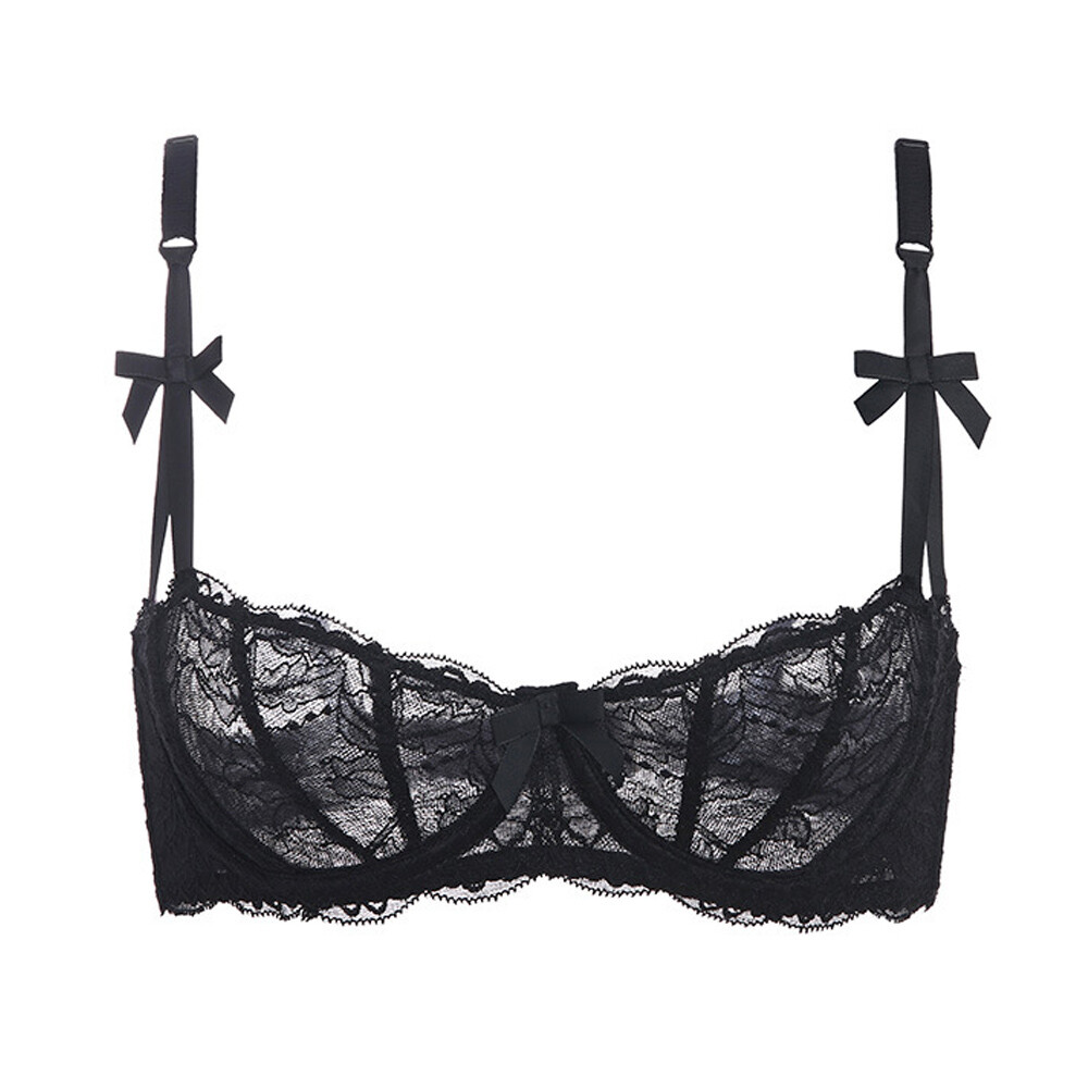 Half cup Sexy Women Bras Perspective Brassiere Lace Sheer Lingerie Underwear BH