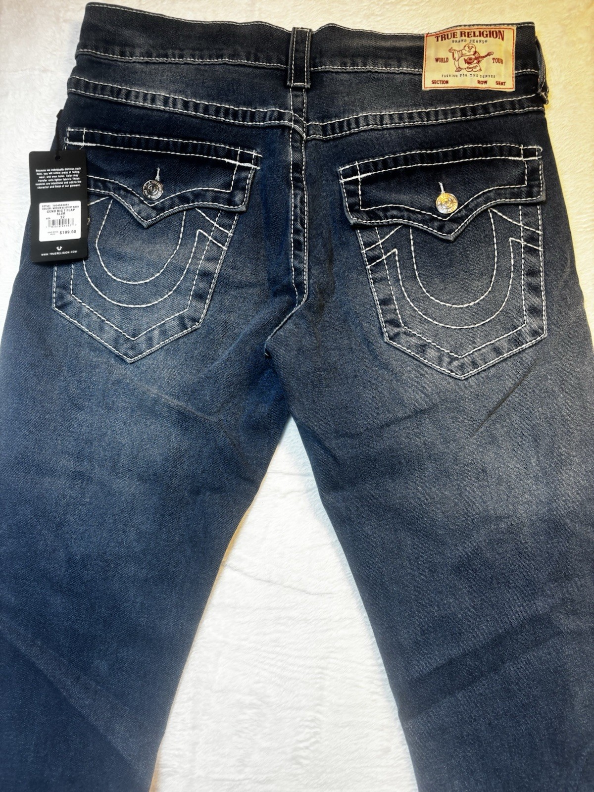 NWT True Religion Geno Jeans Men’s Relaxed Slim Fit Pocket Flap Jeans 32×29