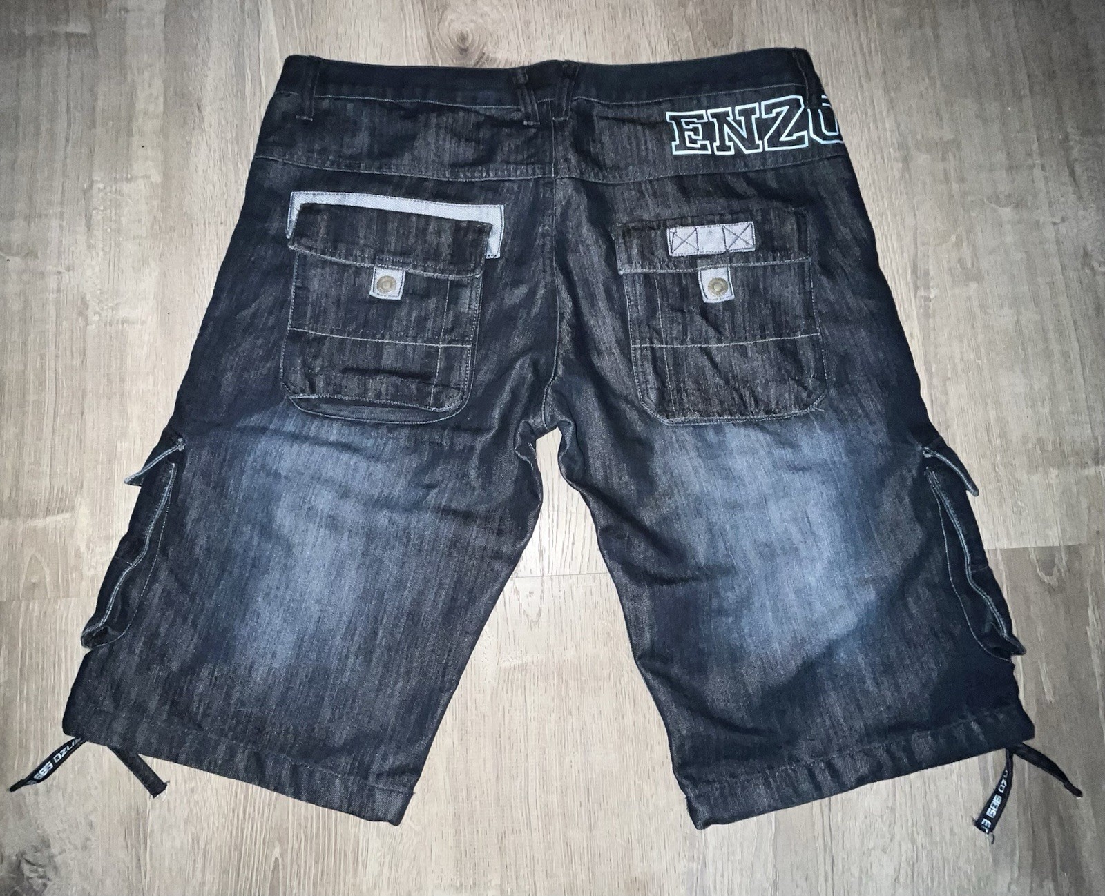 Enzo Blue Jean Cargo Shorts Size 38 New No Tags Free Shipping