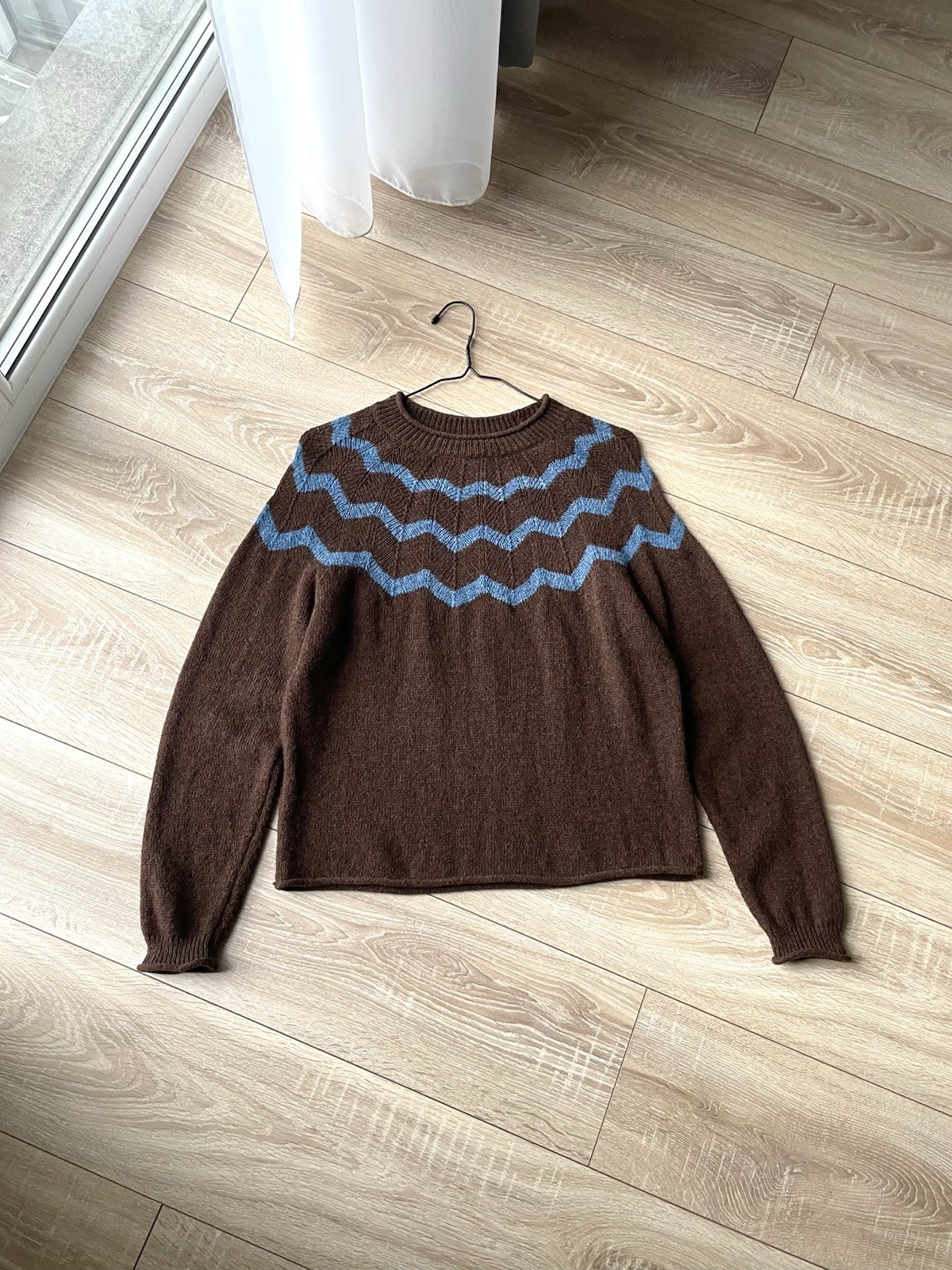 Toast 100% Wool Nordic Fair Isle Knit Sweater Pullover Size M Brown