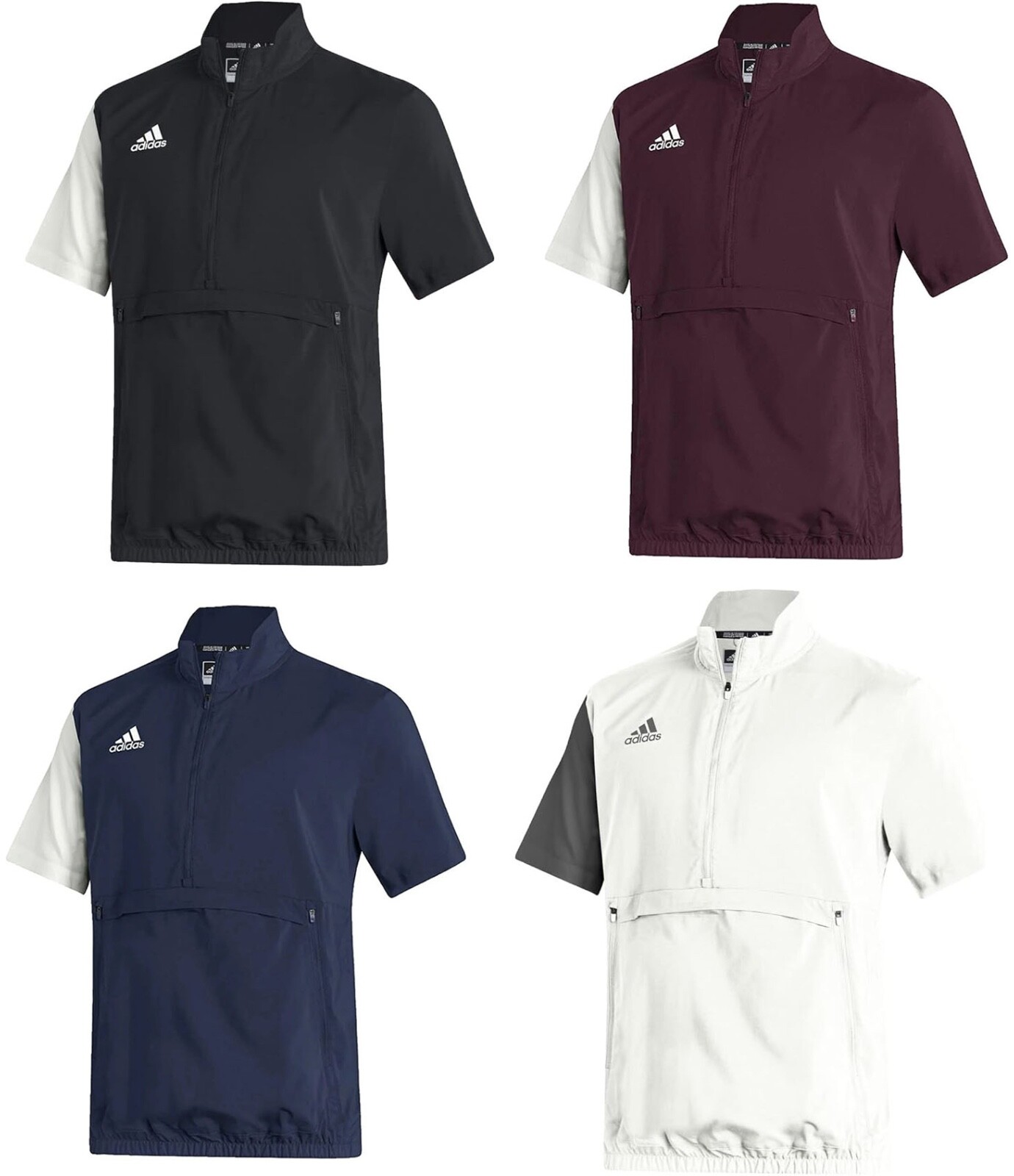 adidas Men’s stadium woven 1/4 zip short sleeve golf pullovers – Multiple Colors