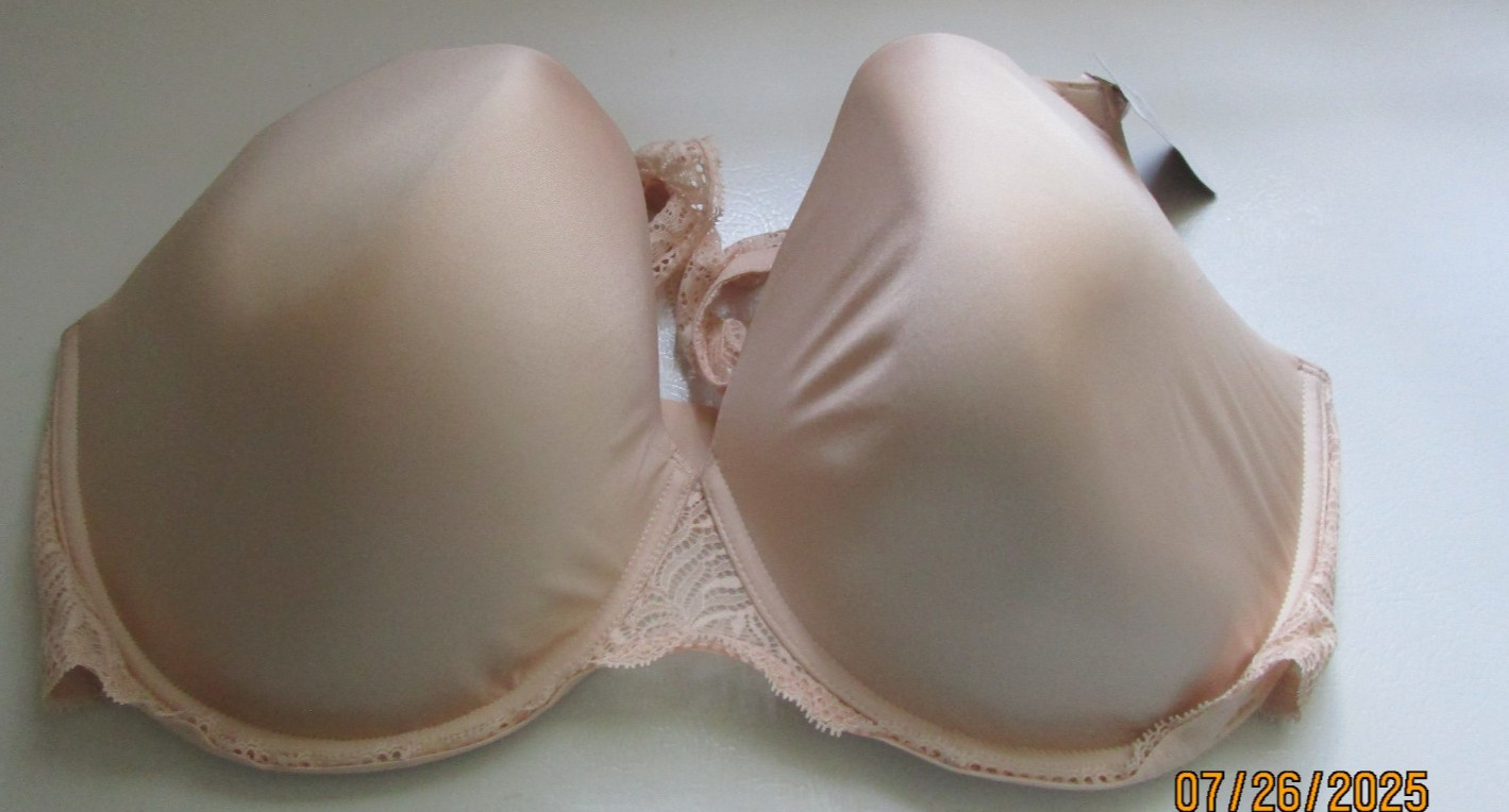 New Paramour Carolina Seamless Plunge Bra Sz 42H Felina.com Nylon Elastane