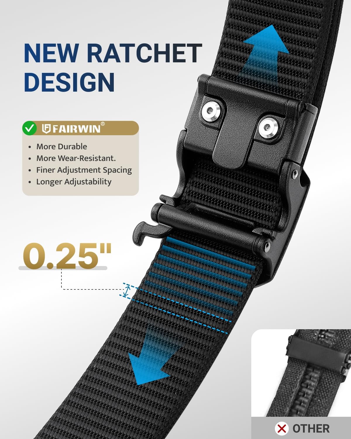 Tactical Gun Belt, Ratchet CCW EDC Stiff Heavy Duty Work 1.5″ Battle Conceale…