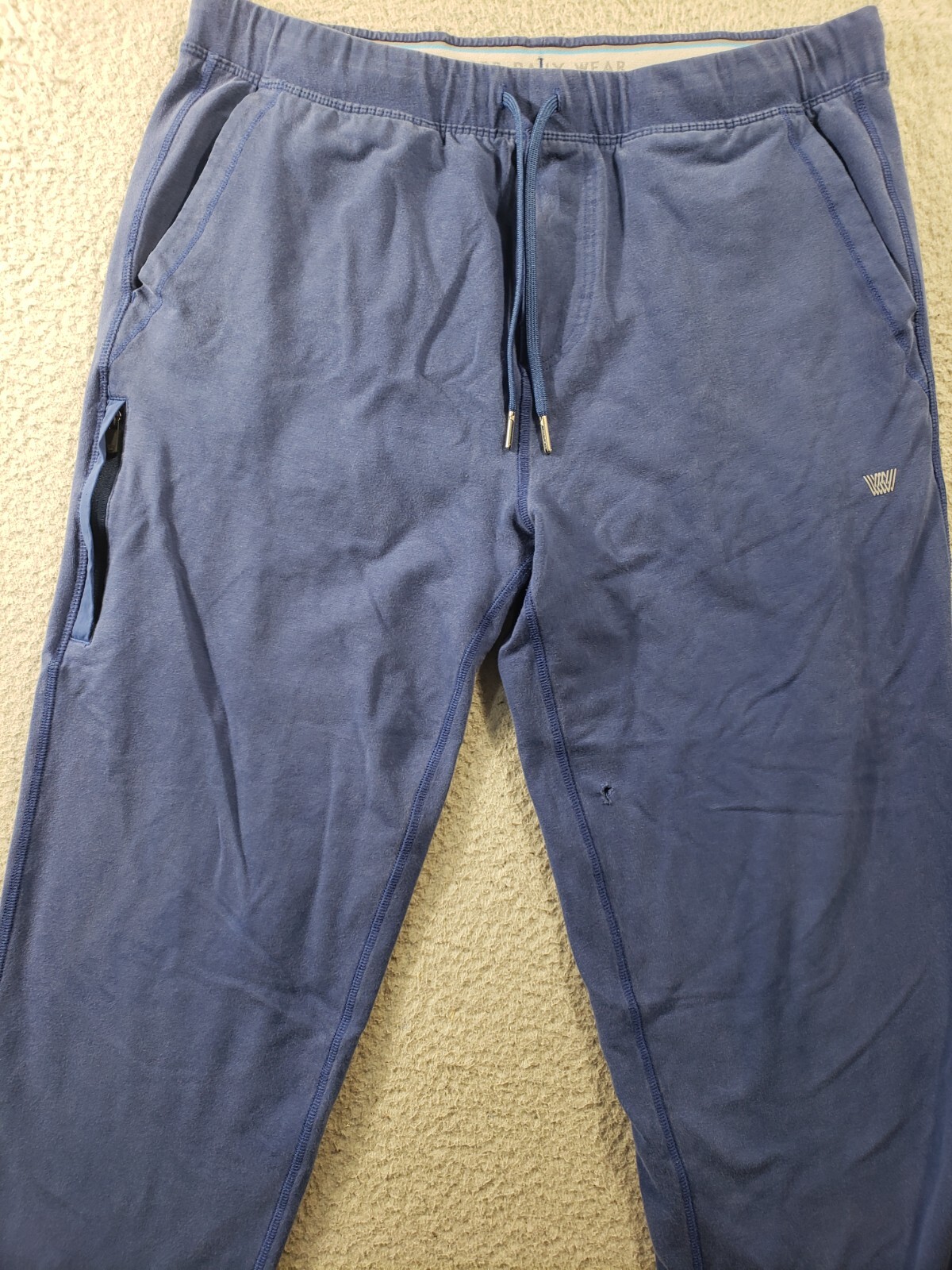 Mack Weldon Jogger Pants Men’s Large Blue Daily Wear Sweatpants Stretch Distress