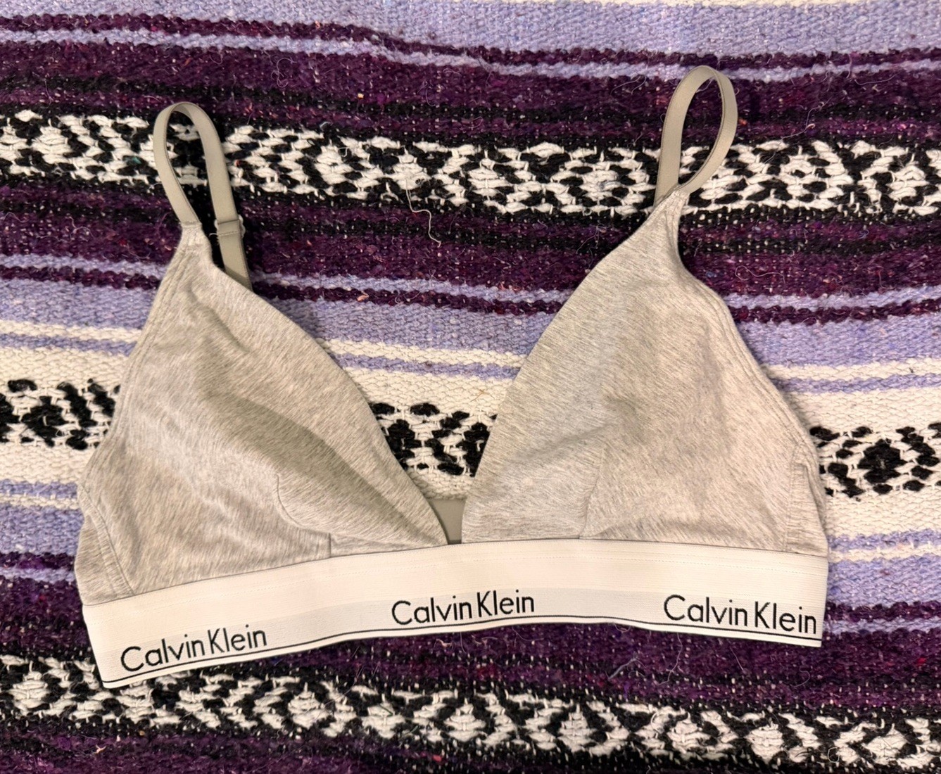 Calvin Klein Modern Cotton Gray Wireless Bralette L B Hook & Eye MPN B95