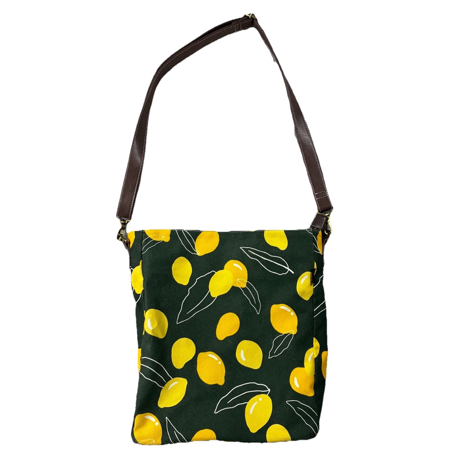 Maika Crossbody City Sling Canvas Bag Lemon Print Eco-Friendly Sustainable Chic