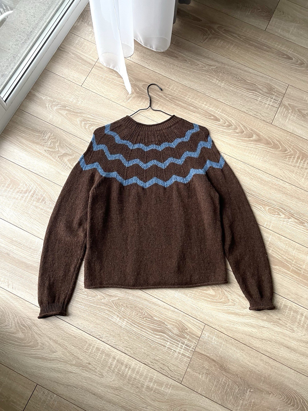 Toast 100% Wool Nordic Fair Isle Knit Sweater Pullover Size M Brown