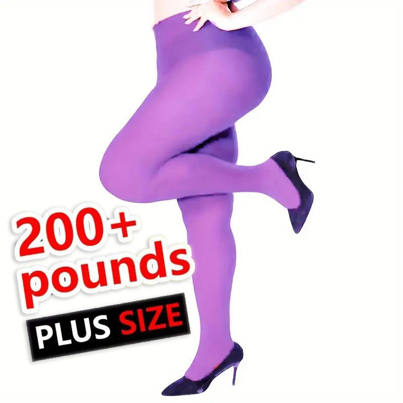Medias Panty Terciopelo 120D Talla Grande Mujer Color Sólido Suaves Elásticas
