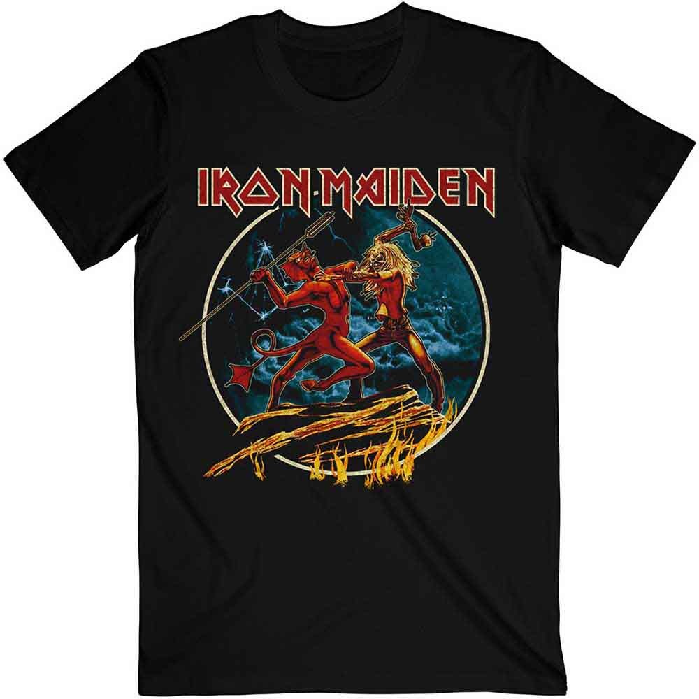 Iron Maiden Number Of The Beast Run To The Hills Circular T-Shirt Black New