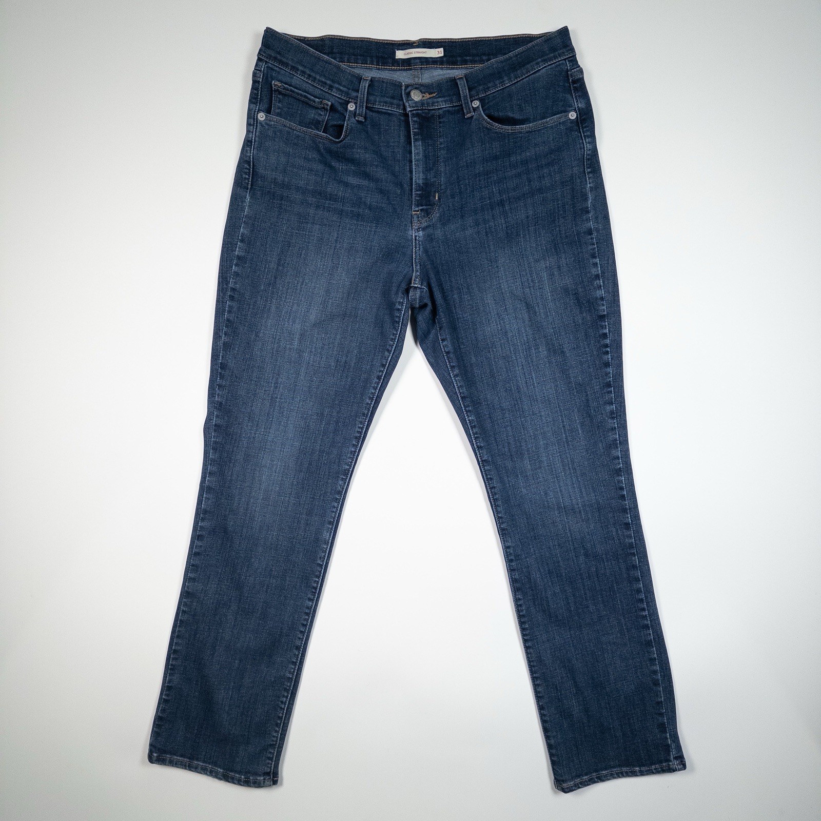 Levis Jeans Womens 31 Blue Classic Straight Leg Stretch Medium Wash Denim Casual