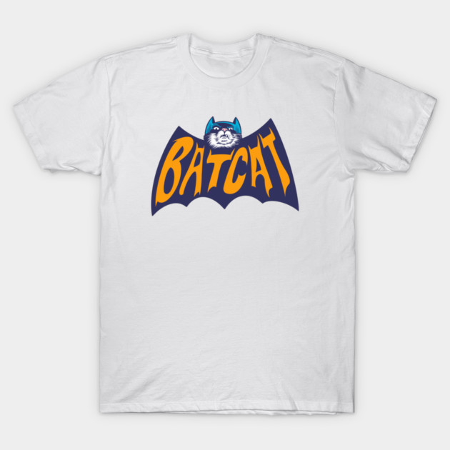 Batcat T-Shirt Funny Black Cat Superhero Retro Comic Graphic Cat Lover Tee
