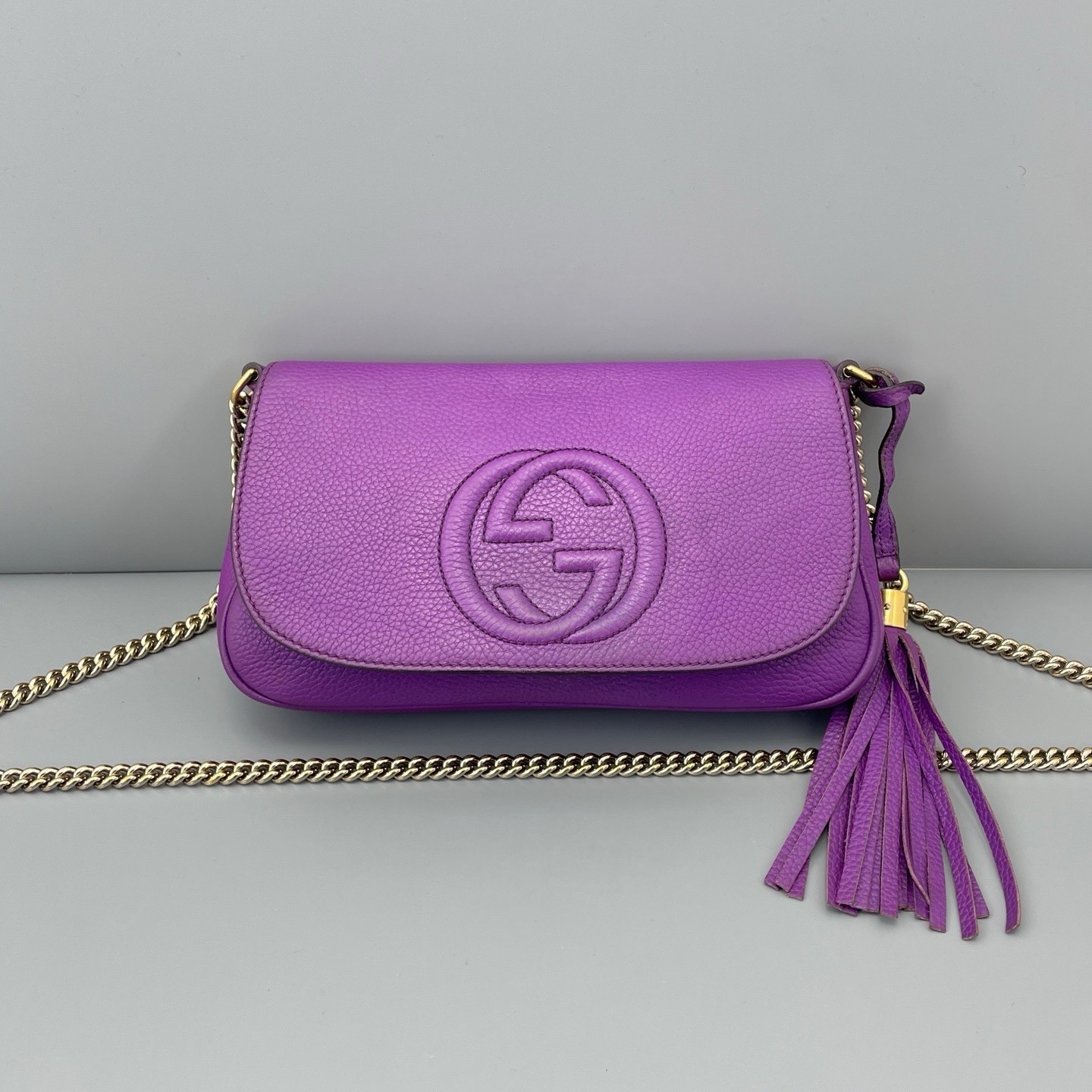 Gucci Pre-Owned Authentic Crossbody Bag Purple 25*15*5cm Free Tracked Shipping