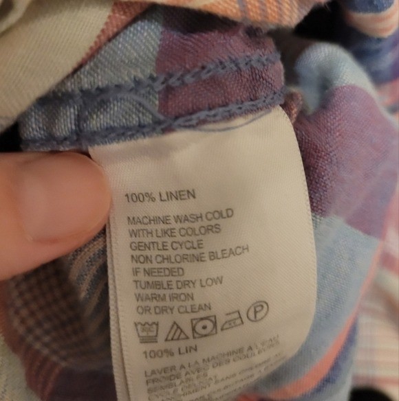 Tommy Bahamas Linen Madras Multicolor Plaid Men’s Shirt Sizs XL