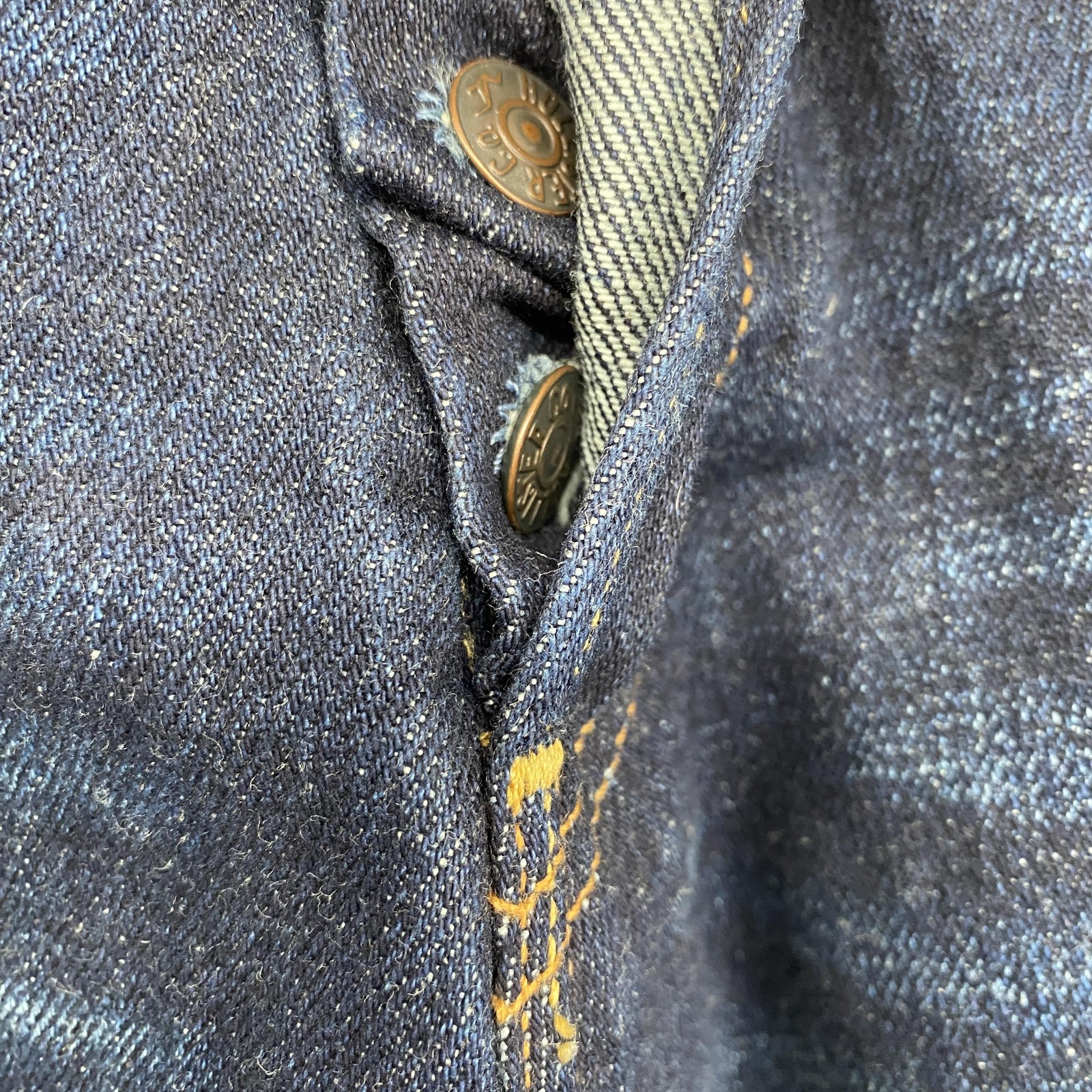 Hollister Slim Straight Jeans Mens 29×30 Blue Dk Wash Denim Whiskered Button Fly