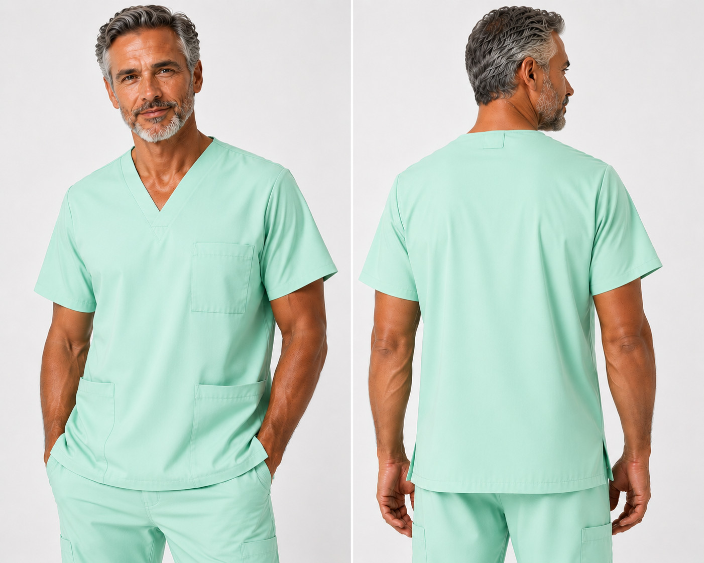 Men’s Medical Scrub Top V-Neck Uniform Multiple Colors Available Sizes S-5XL