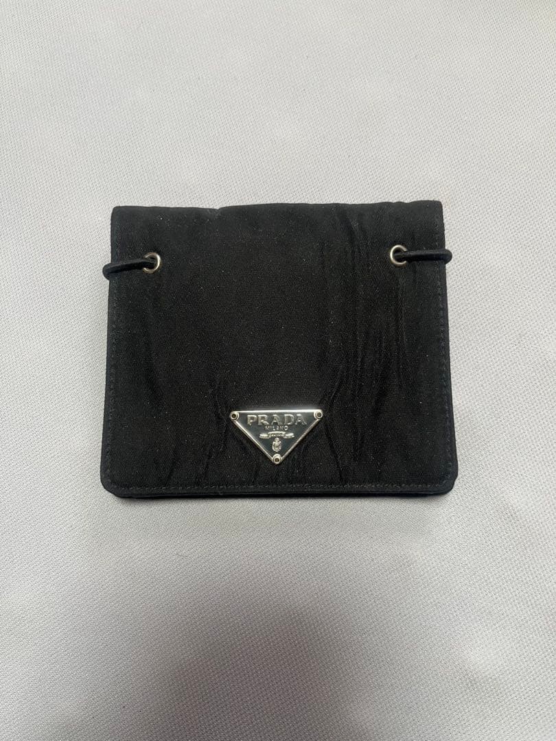 PRADA Black Nylon Coin Case Wallet Cigarette Case Small Item Holder
