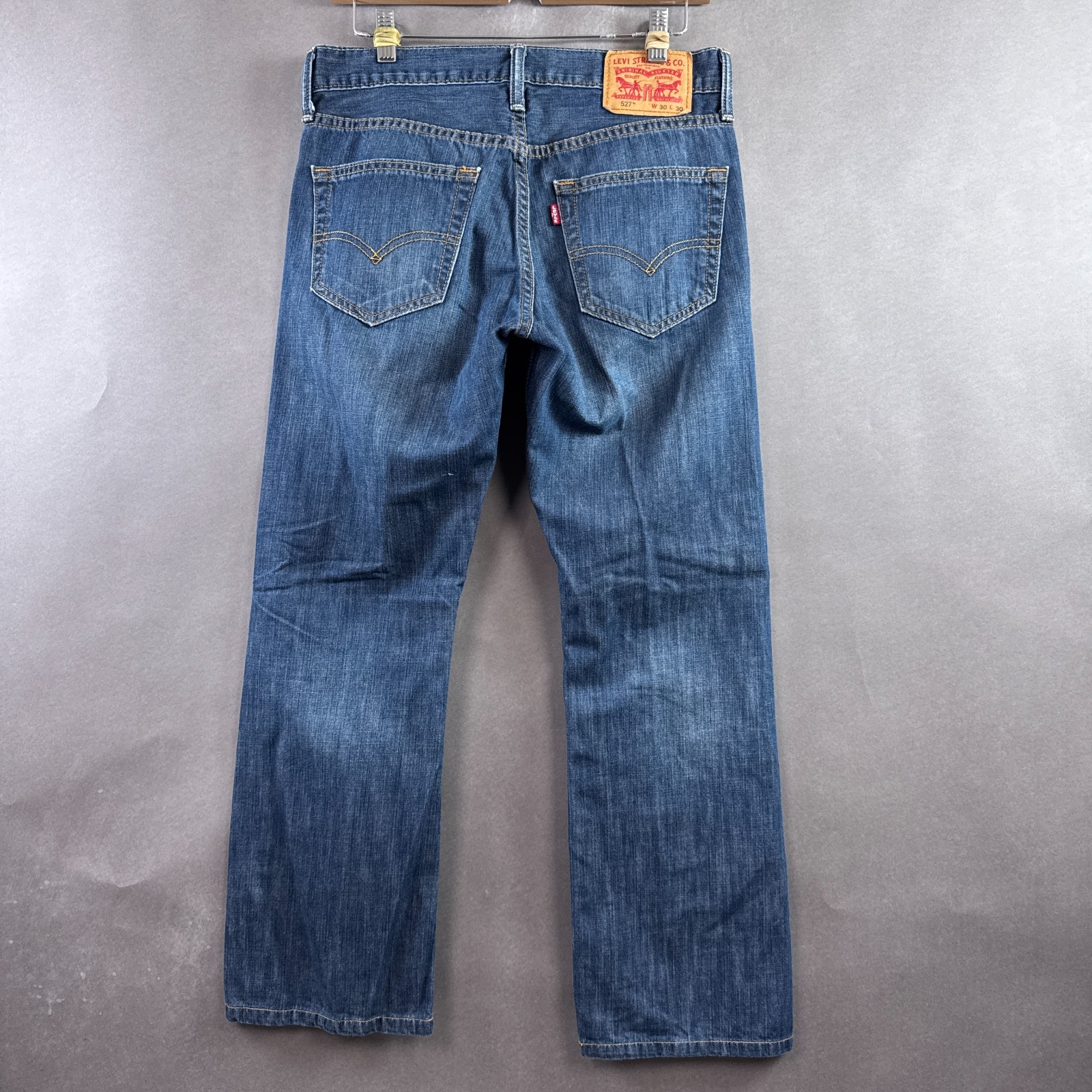 Levis Jeans Mens 30×27 Blue 527 Bootcut Denim Pants Western Faded (Tag30x30)