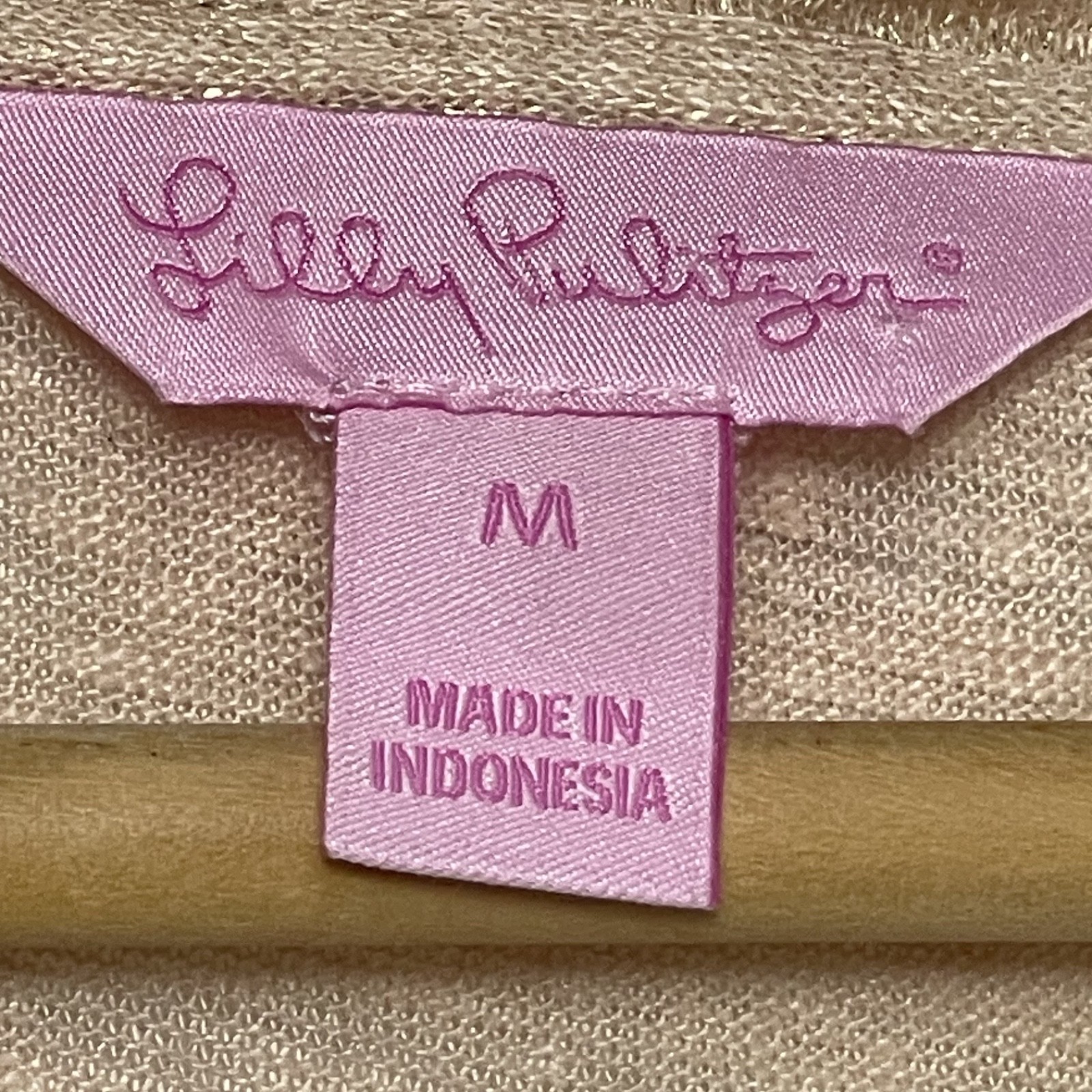 Lilly Pulitzer Inara Sand Dune Gold Shimmer Linen Top Size M