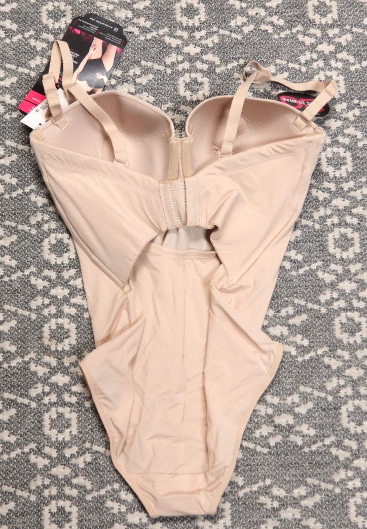New Maidenform Firm Foundations Shaping Bodysuit – Size 34D – Beige