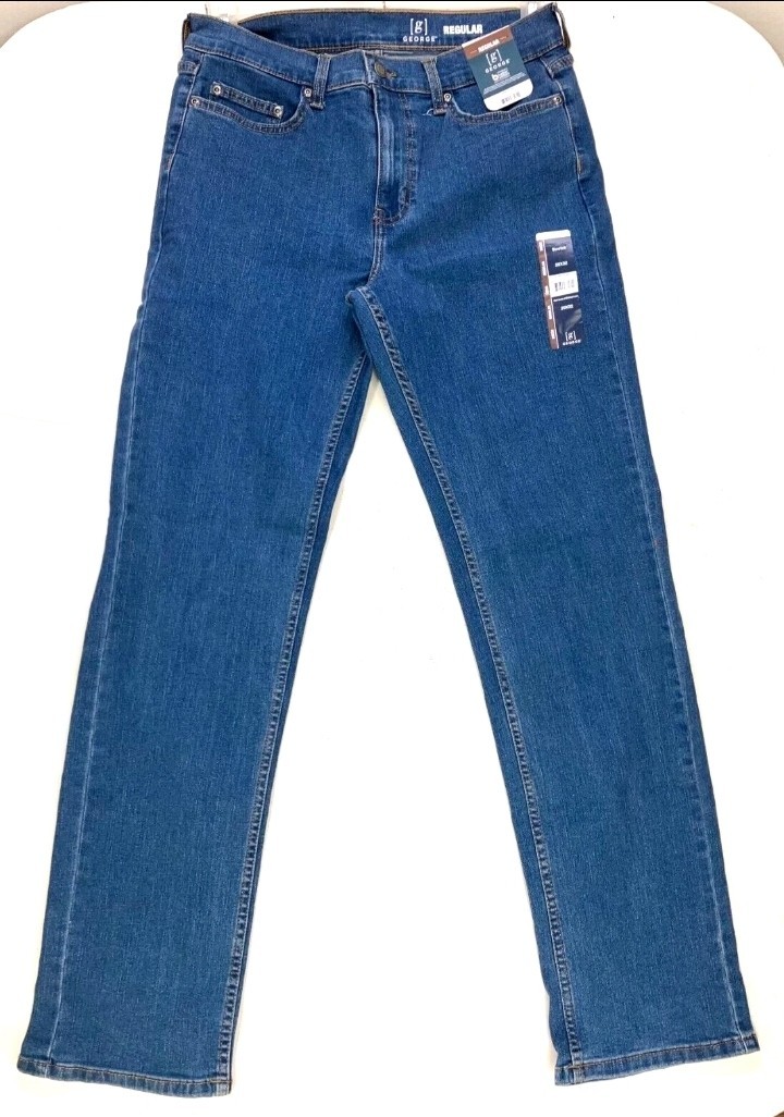 George Men’s 29×30 Regular Straight Leg Blue Medium Wash Jeans New With Tags