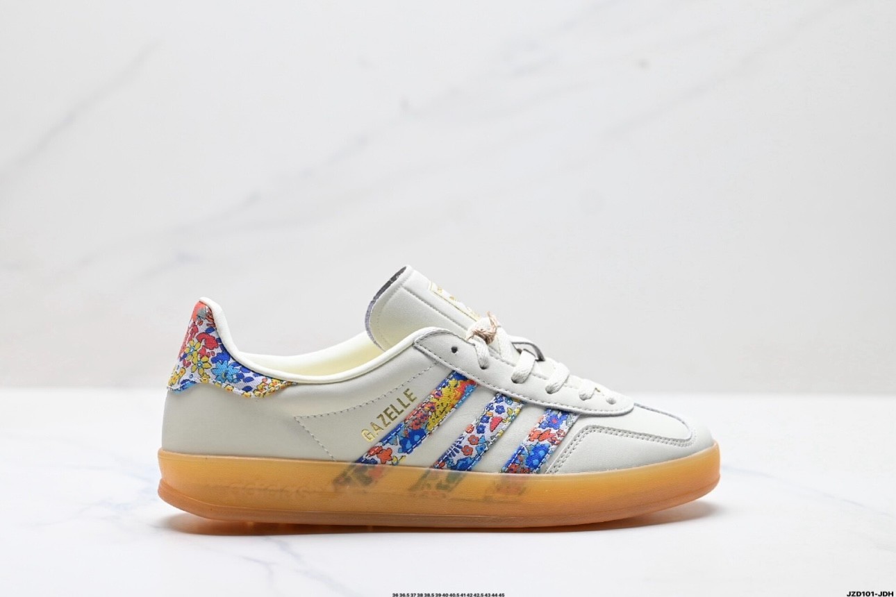 Liberty London x adidas Gazelle Indoor Floral Embroidery Off White JH7370 Women