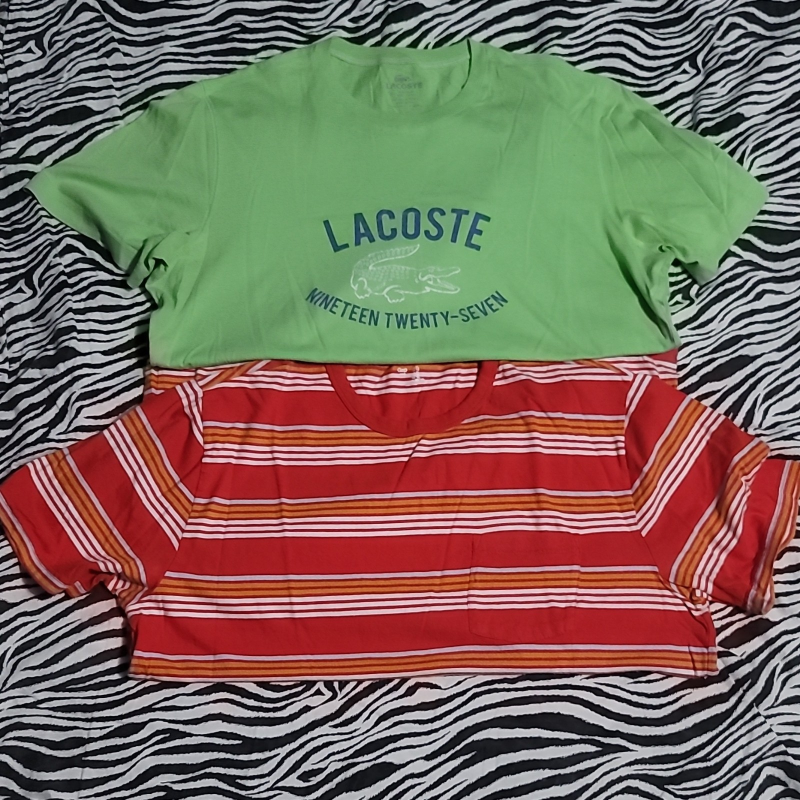 Lacoste Men’s Nineteen Twenty-Seven Logo Graphic Crew Neck Tee, Size XL, Green