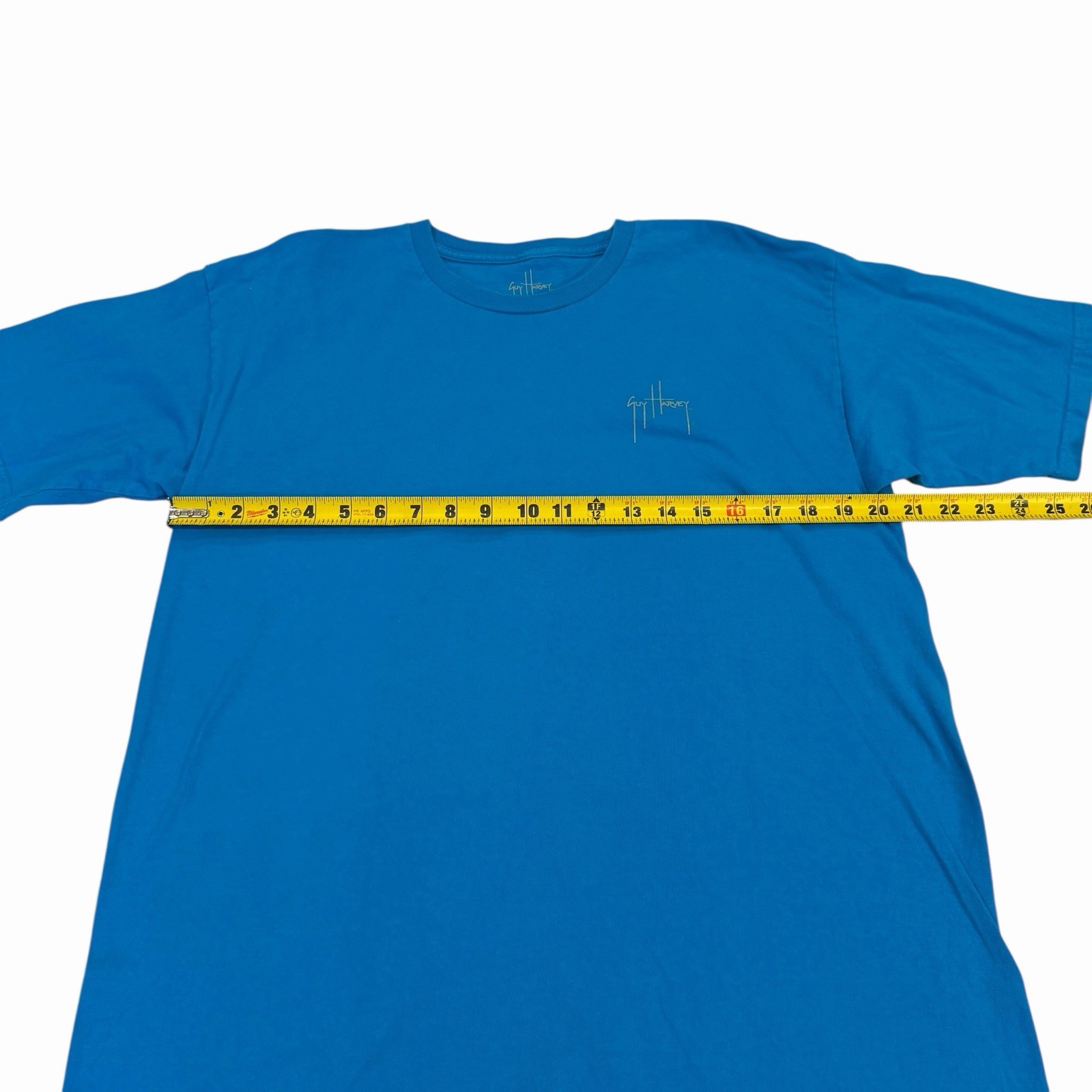 Guy Harvey T-Shirt Short Sleeve Large Blue Marlin Dorado Mahi Ocean Crewneck