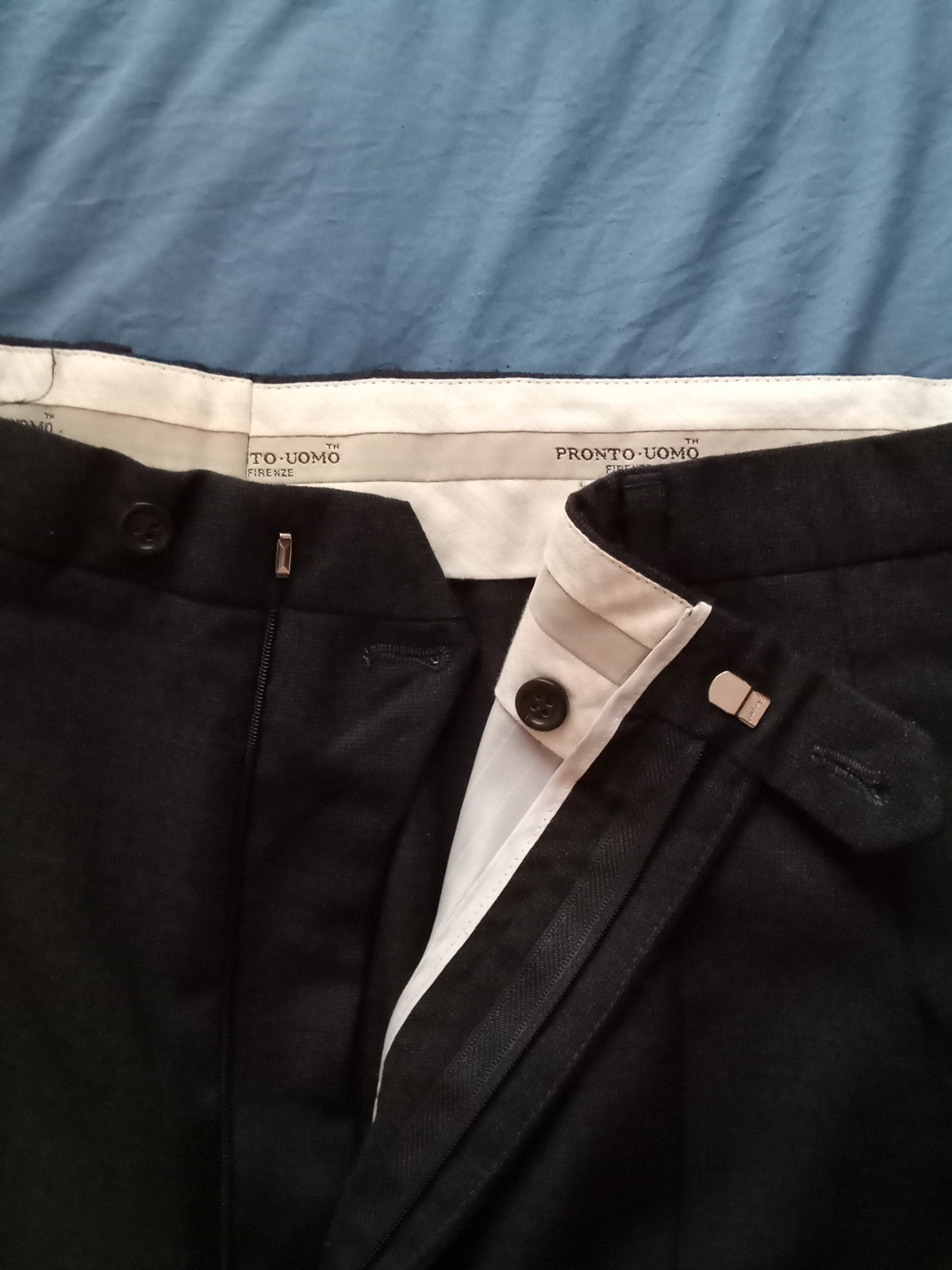 Pronto Uomo Men’s Suit, 44 Regular, 43×30 pants, Charcoal, Made In Italy.