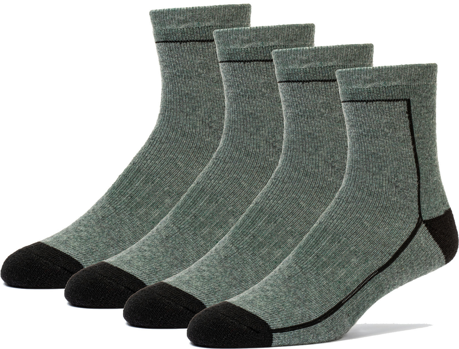 4 Pairs Premium Merino Wool Quarter-Ankle Hiking Outdoor Socks Designed in USA