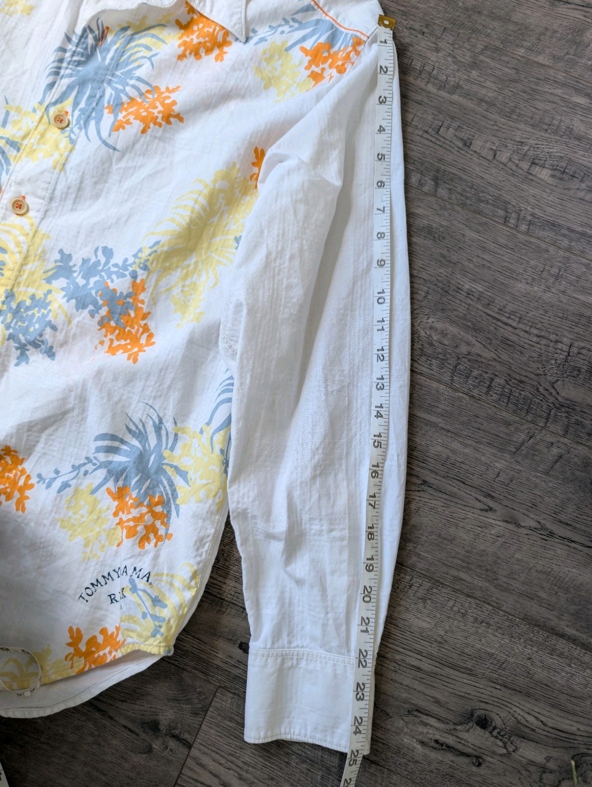 Tommy Bahama RELAX White Cotton Long Sleeve Floral Tropical Coast Print Shirt L