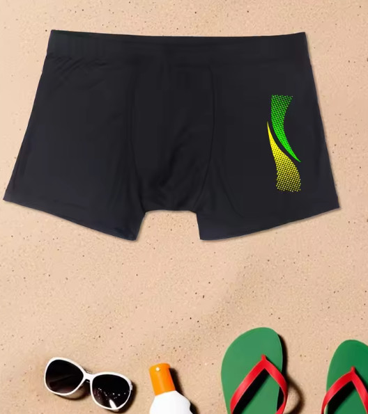 Swimming Trunks with Fashion Prints Men Quick Dry Beach Boxer Shorts with Drawst