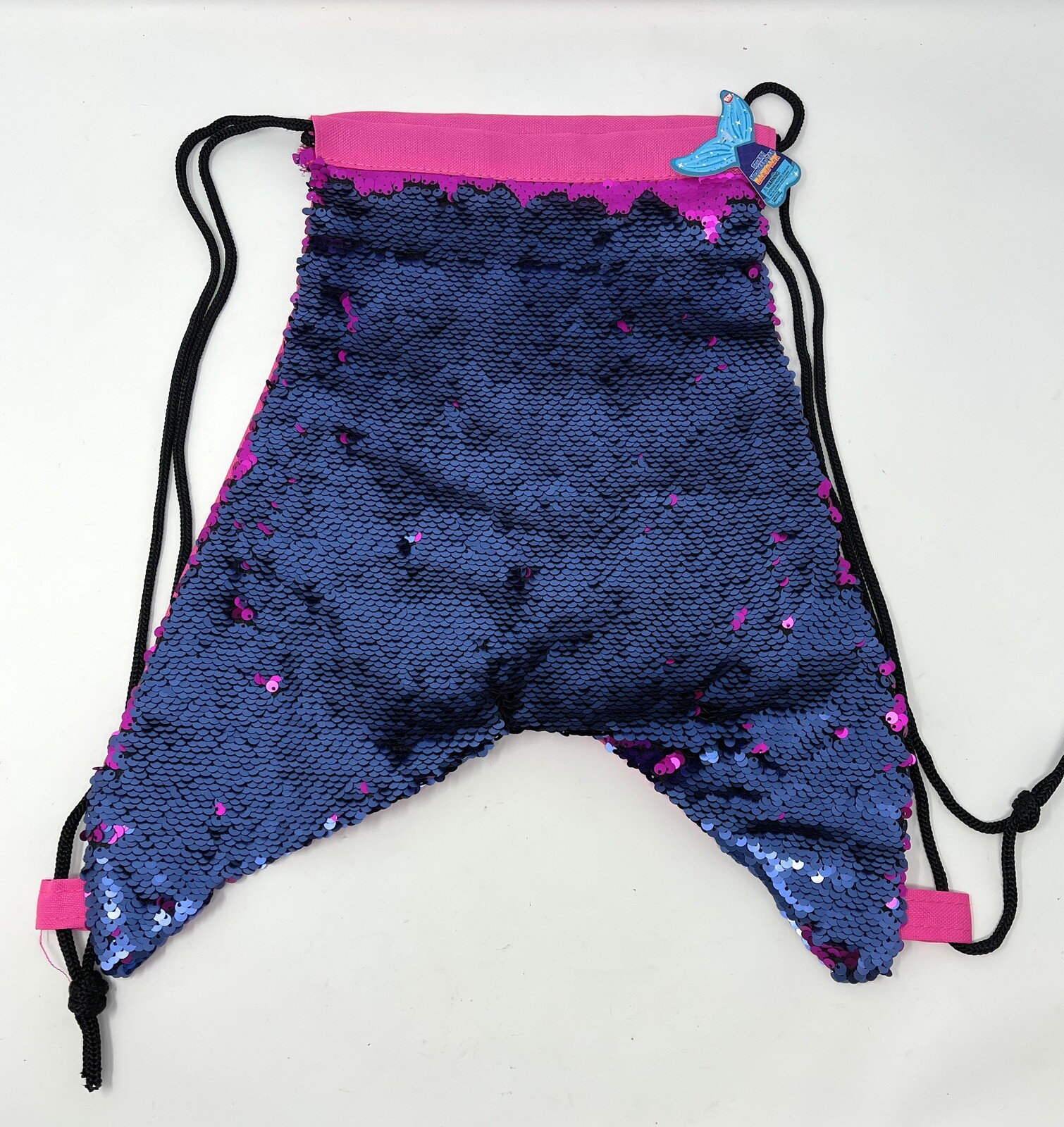 Sequin Mermaid Tail Drawstring Backpack Pink