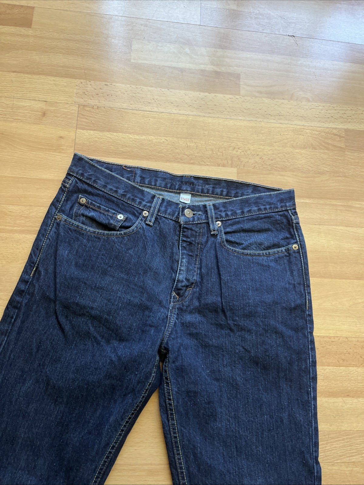 Banana Republic 90s Straight Fit Jean Mens 31×32* Blue Dark Washwell Hemp Indigo