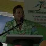 Allyson Leacock General Manager CBC welcoming home the Special Olympic Barbados Team
